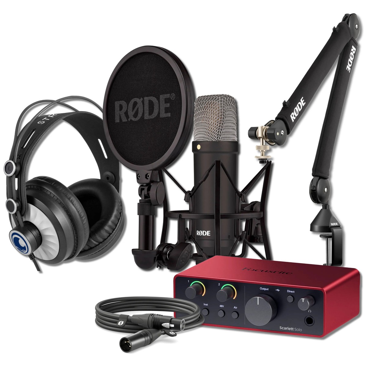Rode NT1 Signature Mic + PSA1+ Boom Arm + Scarlett Solo 4th Gen +