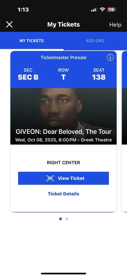  2 GIVEON CONCERT TICKETS 10/8/25  - Image 2 of 2