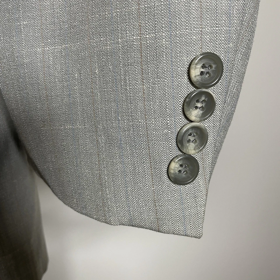 Abrigo deportivo Kuppeheimer vintage hecho en Estados Unidos para hombre 40L gris multicolor a rayas Foto 4 de 4