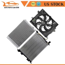 Radiator Condenser Cooling Fan Kit Fit for 2012-2013 Hyundai Accent Kia Rio