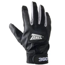 Tanel 360 Pebble Grain Youth Baseball Batting Gloves - Black/Grey - Medium