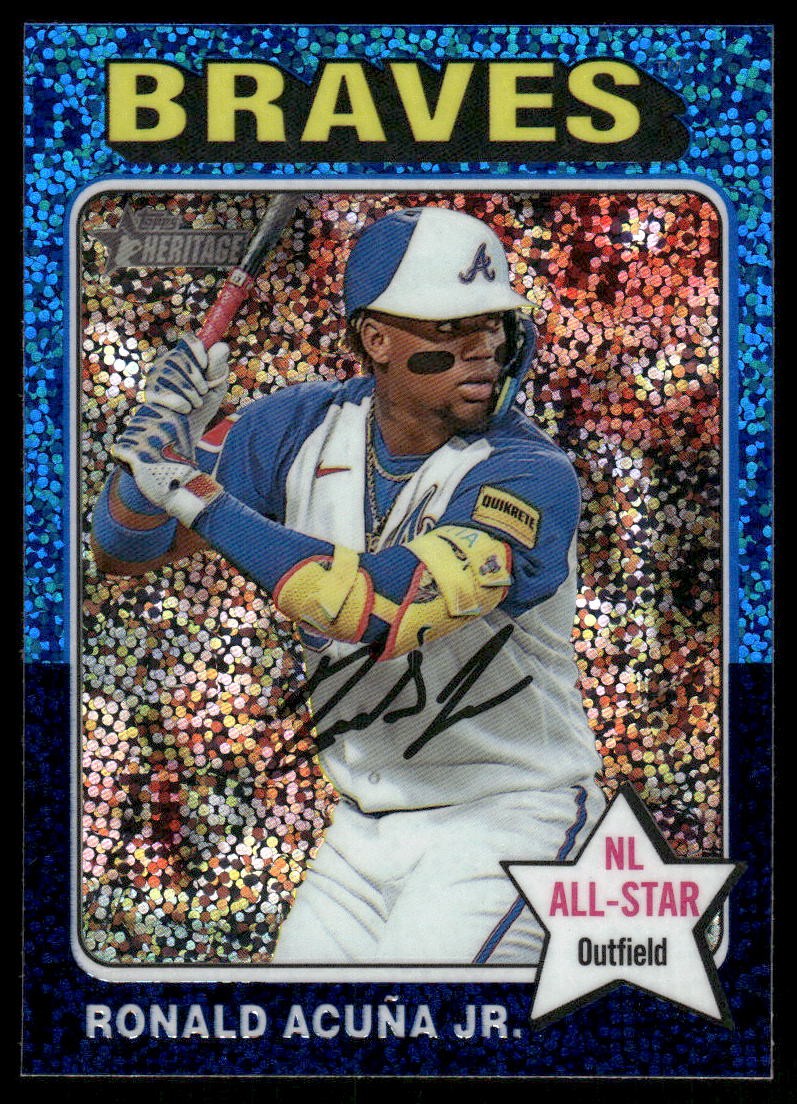 2024 Topps Heritage Ronald Acuna Jr. #321 Atlanta Braves Chrome Blue Sparkle