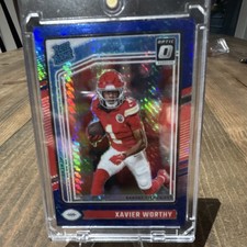 Panini 2024 Donruss Optic Rated Rookie Blue Hyper Prizm Xavier Worthy #300