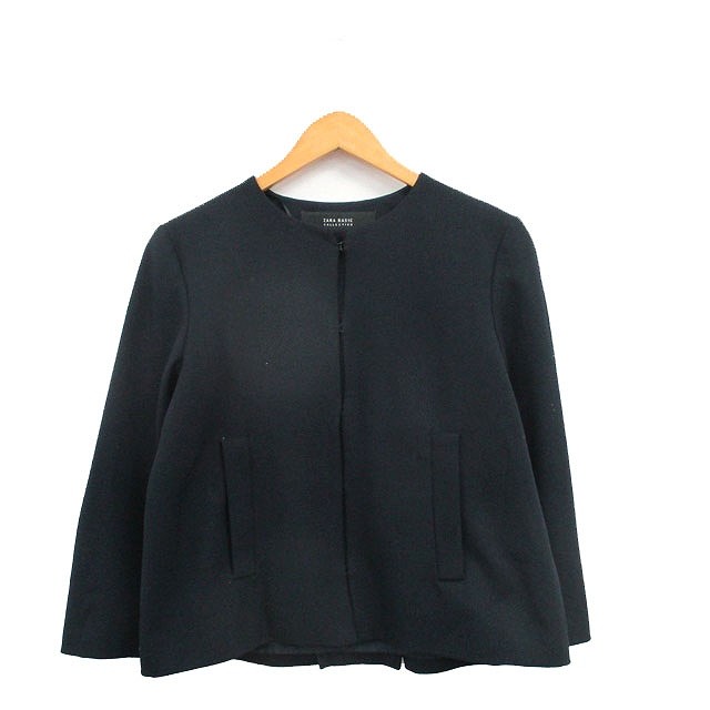 ZARA BASIC Collarless Jacket Simple S Navy /KT8 L… - image 1