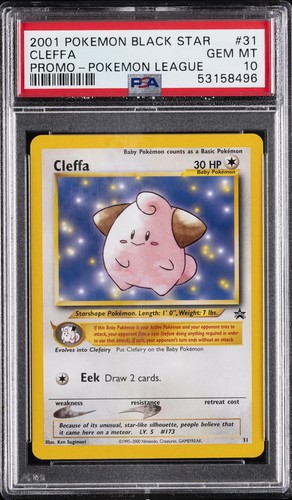 2001 POKEMON PROMO BLACK STAR POKEMON LEAGUE #31 CLEFFA PSA 10