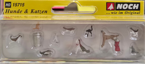 NOCH H0 15715 Perros y Gatos 10 Animales Accesorios Nuevo en EMBALAJE ORIGINAL/2610 | Zustand: Neu