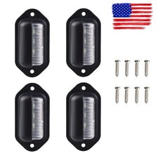 Universal 4pcs 12-24v White License Plate Light Fits Cartrucksuvtrailer