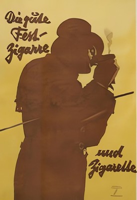 Vintage German Advertising Poster - Die gute Fest-Zigarre - 24x36 Print