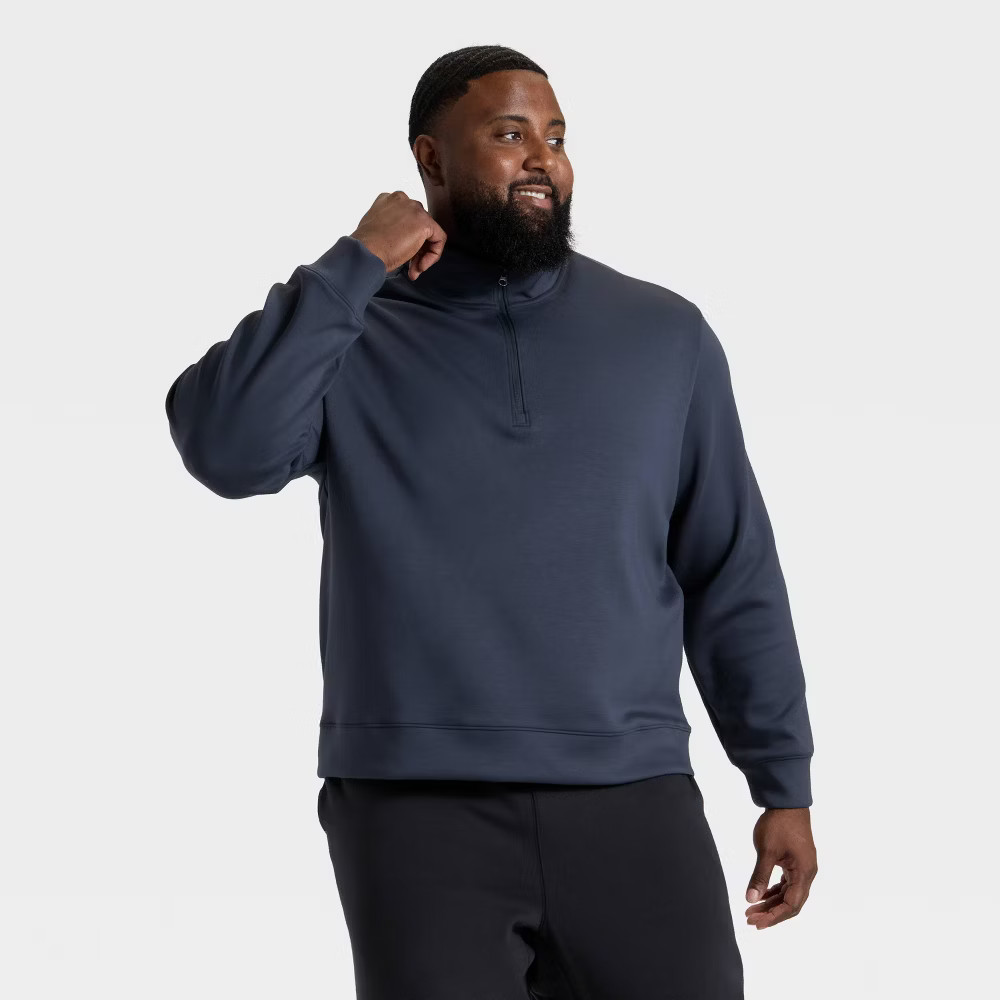 Mens Big Spacer Half Zip Sweatshirt - All In Motion Dark Blue 3090₽