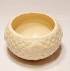 Vintage Nelson McCoy Basketweave Hanging Planter Ivory Pottery 6" Bowl 1930s