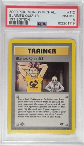 Blaine's Quiz #3 (1st Edition) graded PSA 8 for sale on eBay