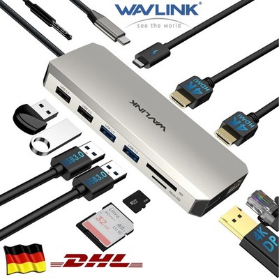 Docking Station USB C Dock 12 in 1 Laptop Dockingstation mit Dual HDMI NEU