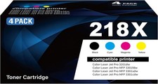 Compatible w/ HP 218X 218A Toner Set 4 Pack w Chip for 3301fdw 3201dw Printers