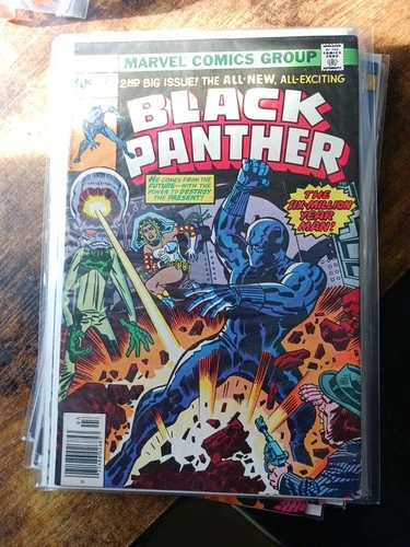Lot Of 13 VINTAGE MARVEL COMIC Books.  Black Panther.  2-10, 12,14,17,22