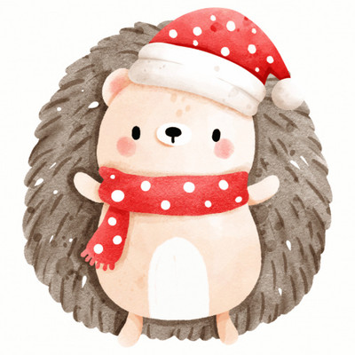 Bügelbild - Plott - Weihnachten - Weihnachtsigel - 13,1x14,3cm - DTF Transfer - 
