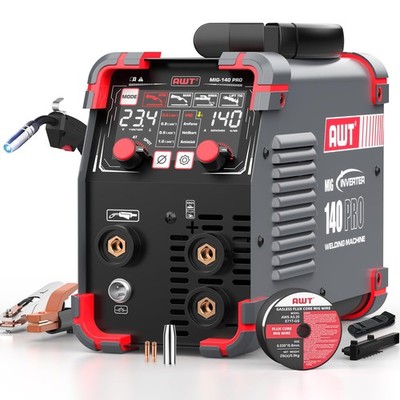 LED Digital Display 140Amp MIG Welder Flux Core MIG Welder/Stick/Lift TIG 3 i...