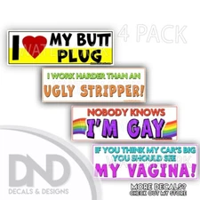 4 Adult Prank Magnets OR Stickers Funny Revenge Joke Novelty LOVE MY PRANK PACK