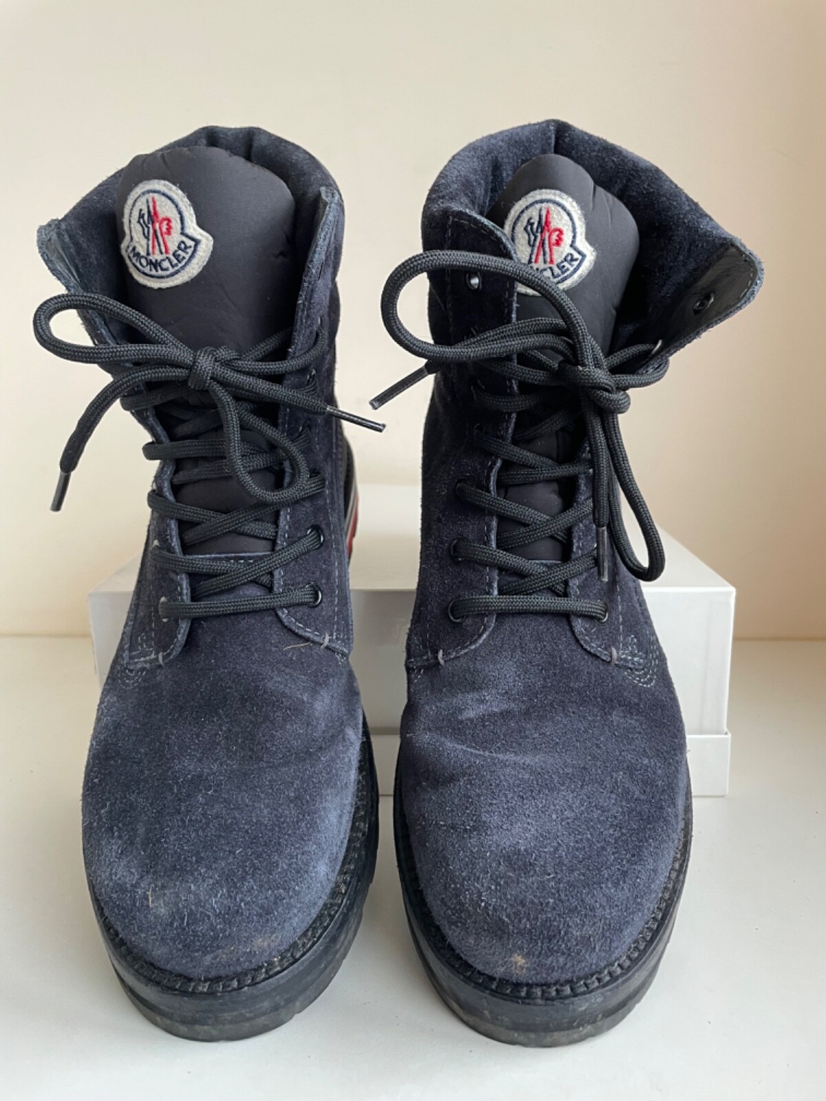 MONCLER VANCOVER NAVY BLUE SUEDE LACE UP ANKLE BOOTS SIZE 7 / 41 RRP £470 image 4