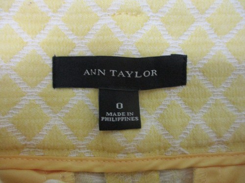 Ann Taylor Shorts 0 Womens Yellow Check Chino Pockets Casual Modern Fit Cotton - Picture 5 of 9