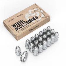 20pc 7/16" Chrome Lug Nuts | Acorn Cone Seat | Bullet Bulge Style | 7/16-20