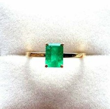 New 3.50 Carat Natural Emerald Ring14K Gold Plated - Emerald Cut Engagement Ring