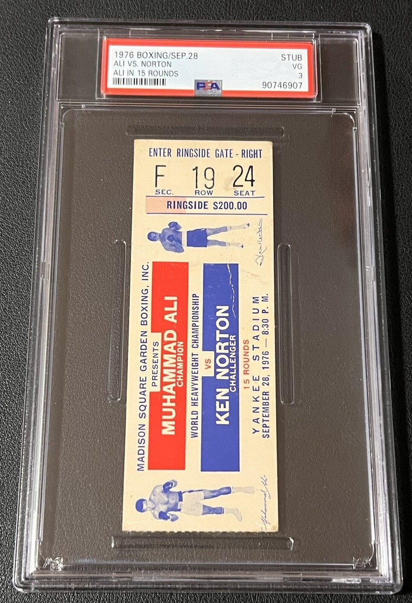 Muhammad Ali vs Ken Norton 1976 Ticket Stub Ringside PSA 3 POP 6