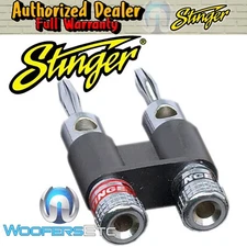 STINGER SPT5503 DUAL BANANA SUBWOOFER PLUGS HIGH CONDUCTIVITY SHOC-KROME PLATING