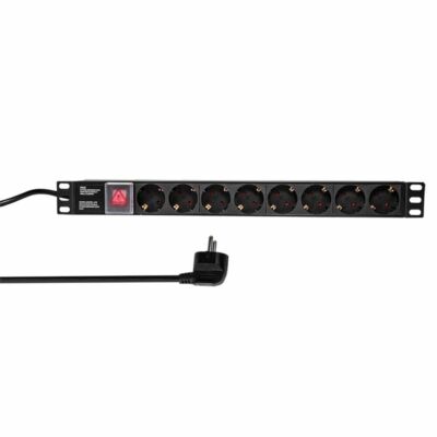 19'' Steckdosenleiste 8-fach CEE7/3 mit Schalter Mehrfachverteiler Stromverteiler