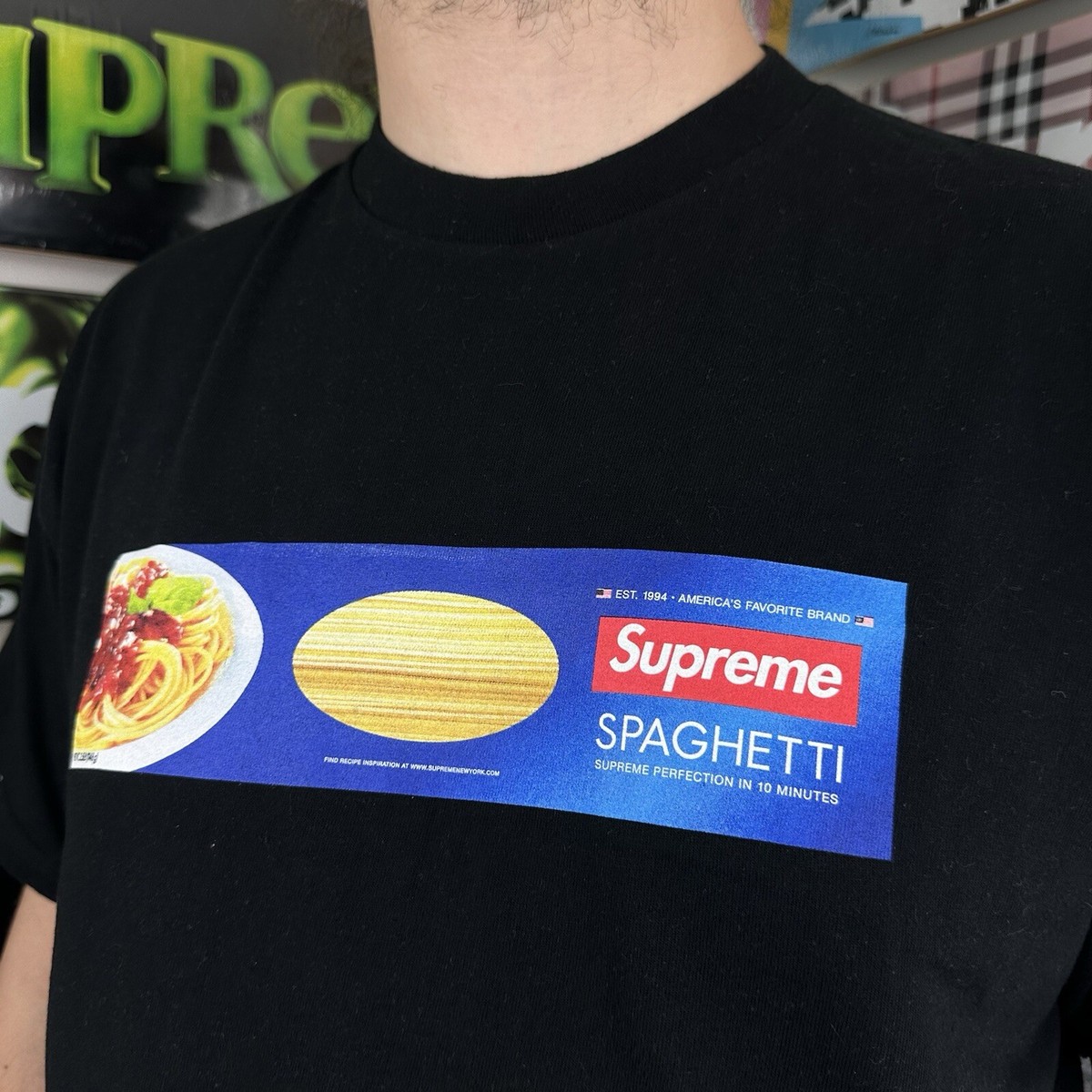 Supreme Spaghetti Tee - Black - FW21 | eBay