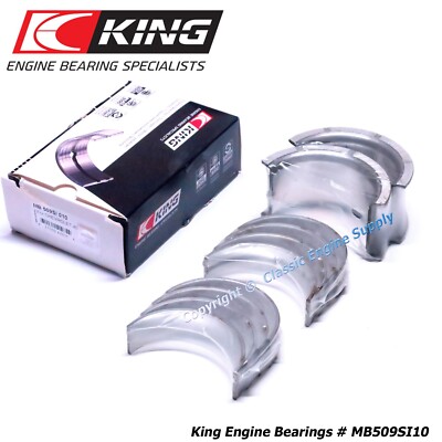 King MB509SI-10 Main Bearing Set .010'' Under Size Fits sb Chevy 400 V8 Engines