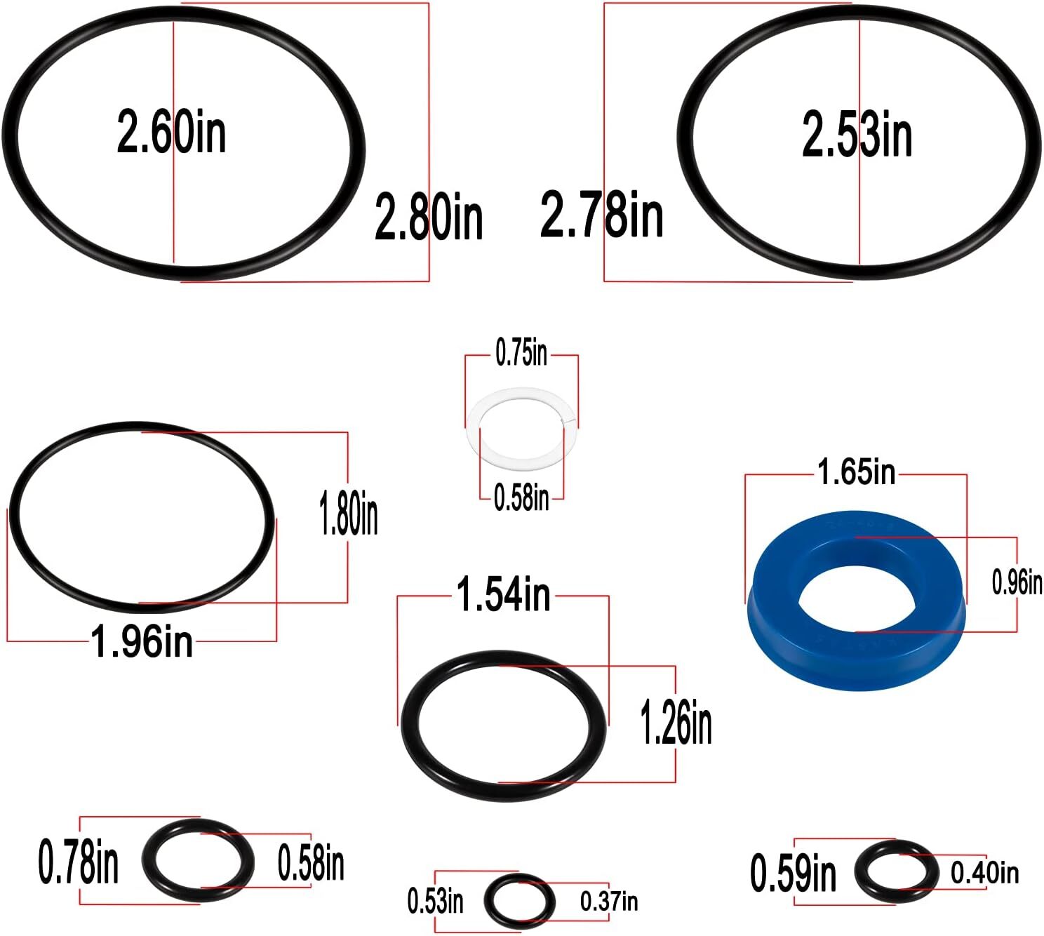 Floor Jack Seal Repair Kit for Sears Craftsman MVP 214.50136, 50136