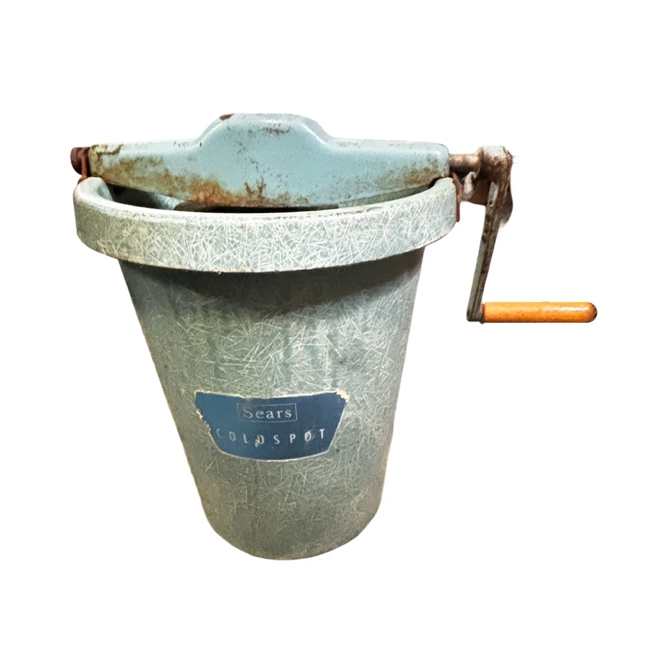 Винтажная антикварная мороженица Sears Cold Spot с рукояткой РЖАВАЯ - Изображение 4 из 4