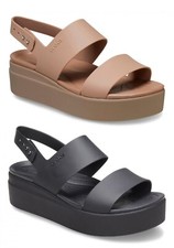 Crocs Brooklyn Low Wedge W Schuhe Sandalen Damen Keilabsatz Freizeit Clogs Schnalle