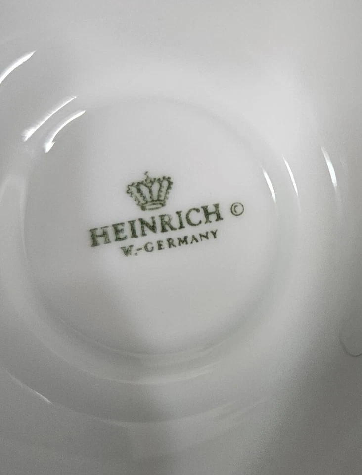 Vintage Heinrich Germany Asbach Kaffee Footed Coffee Cup Porcelain 4.5" tal x 4" - Image 3 of 4