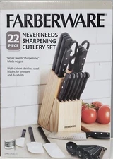 Farberware  Never Needs Sharpening Triple Rivet Cutlery Knife Block Set