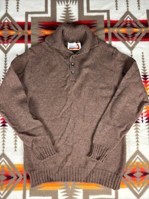 Puritan ThermaX Wool Sweater Vintage Made In USA Sz M Brown 