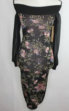 RACHEL Rachel Roy Women's Off The Shoulder Floral Jacquard Sweater Dress, Medium