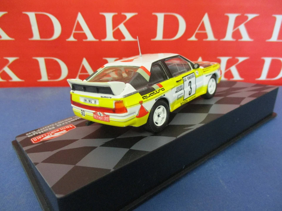 Die cast 1/43 Modellino Auto Audi Quattro Sport Rally Monte Carlo 1985 Rohrl RMC - Immagine 3 di 4