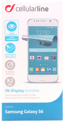 2 x Bildschirm Schutz Folie Cellularline OK Display Samsung Galaxy S6 klar  541