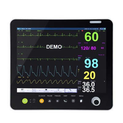 15 Inch Portable Modular Patient Monitor Multi-Parameter ECG NIBP RESP Display