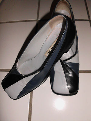 Lisa Tucci traumhafte Pumps zum Lagenlook Größe 38,5 in Schwarz u. Blautönen top