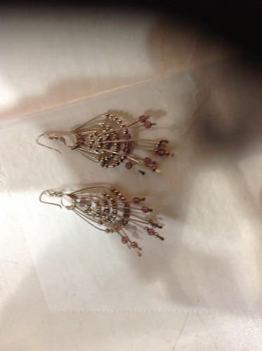 Handmade Sterling & Amethyst dangle earrings OOAK - Picture 3 of 3