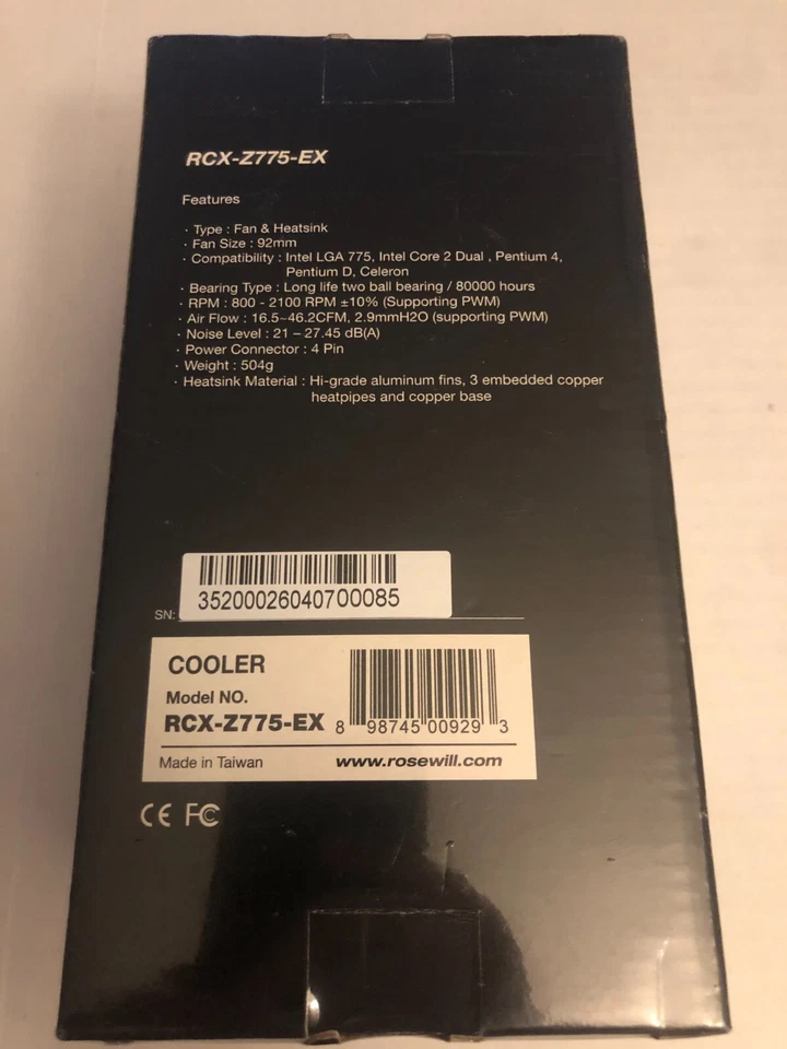 RCX-Z775-EX CPU COOLING SYSTEM! BRAND NEW, SEALED! FREE FAST SHIPPING! - Image 2 of 4