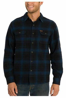 Orvis Men's Sz Medium Big Bear Flannel Button Front Shirt Night Blue Plaid NWT 764204354122 | eBay