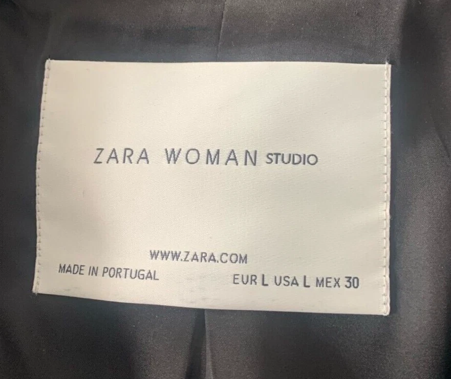 ZARA WOMEN'S STUDIO BLACK SEQUIN BLAZER LAPEL COLLAR SIZE LARGE - Image 4 of 4