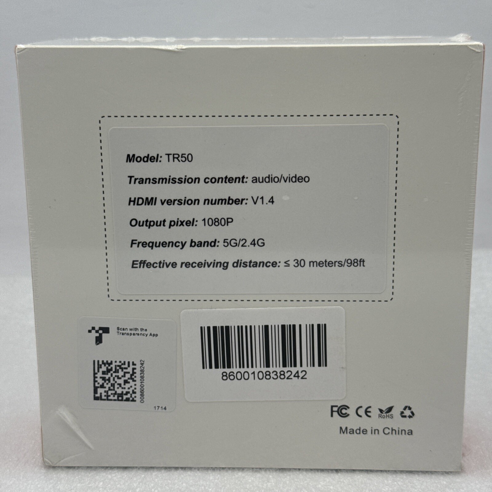 Braidol TR50 Wireless Hdmi Transmitter & Receiver Wireless Extender Plug & Play