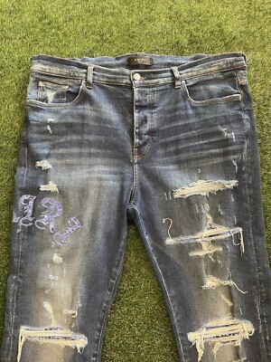 Size 40 - Amiri Purple Patch Jeans $1090 Retail 100% Authentic | eBay