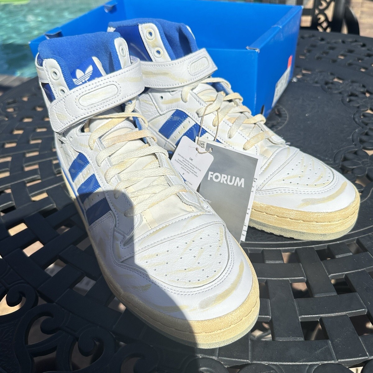 Adidas Forum 84 High Worn Blue Men's Athletic Shoes GZ6467