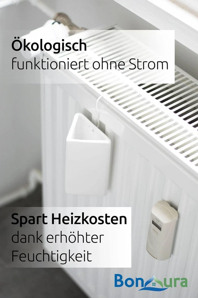 4x Luftbefeuchter Heizung Keramik Wasser Verdunster Heizkörper Dreieckig Duftöl - Bild 4 von 4