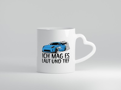 Ich mag es laut und tief | Motor | Autofan | Auto | Tuning - Herz Tasse Weiß